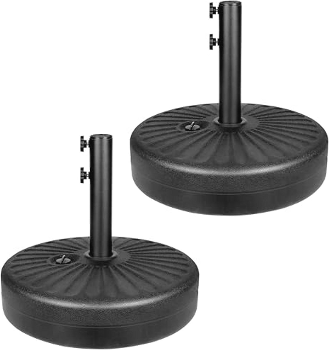 Zware terrasbodemstandaard met stalen parapluhouder - vulbaar met water of zand - 50,8 cm, 2 stuks