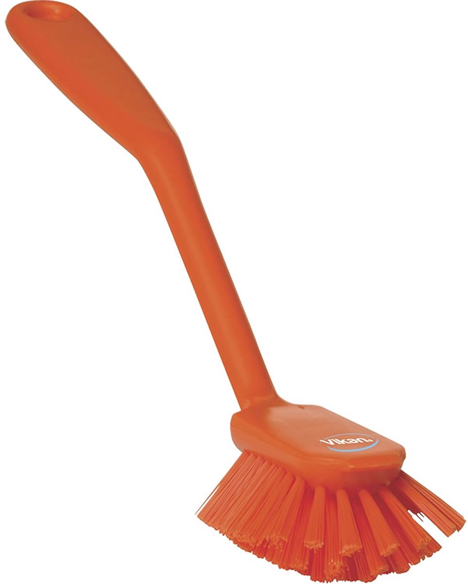 Hygiëne Afwasborstel met Schraperrand - Medium Borstelharen - Oranje