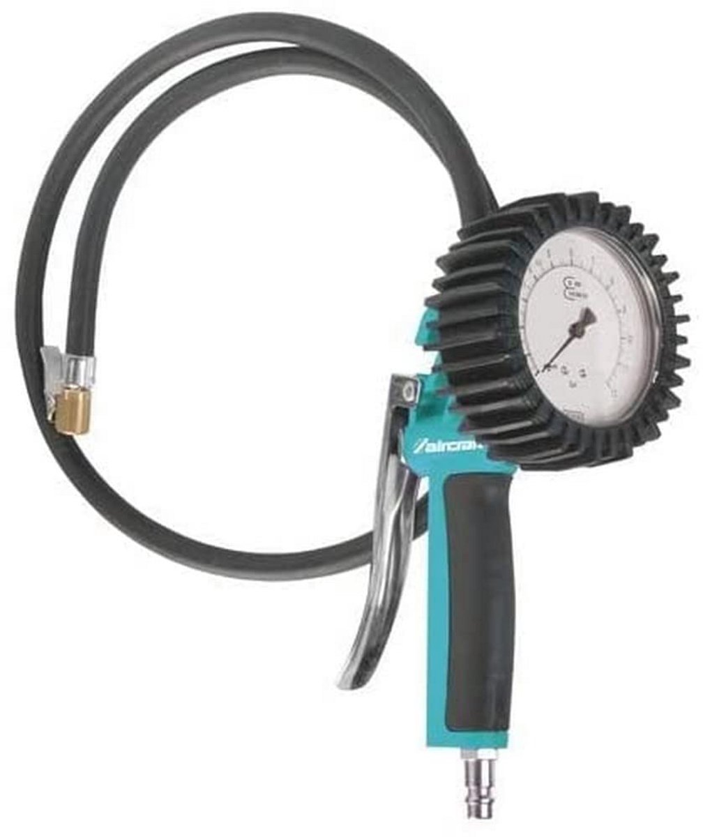 Bandenpomp Manometer - Meetbereik 0-10 bar, Geijkt, met Snelstekker