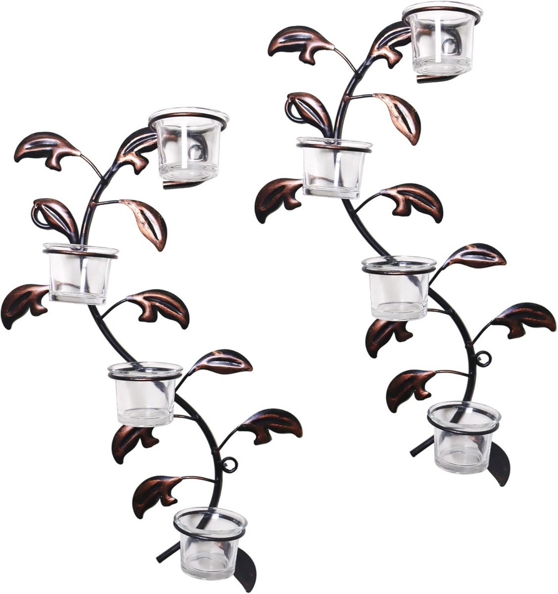 Leaf Wall Art Kerzenhalter Wandleuchter Plakette 2er-Set