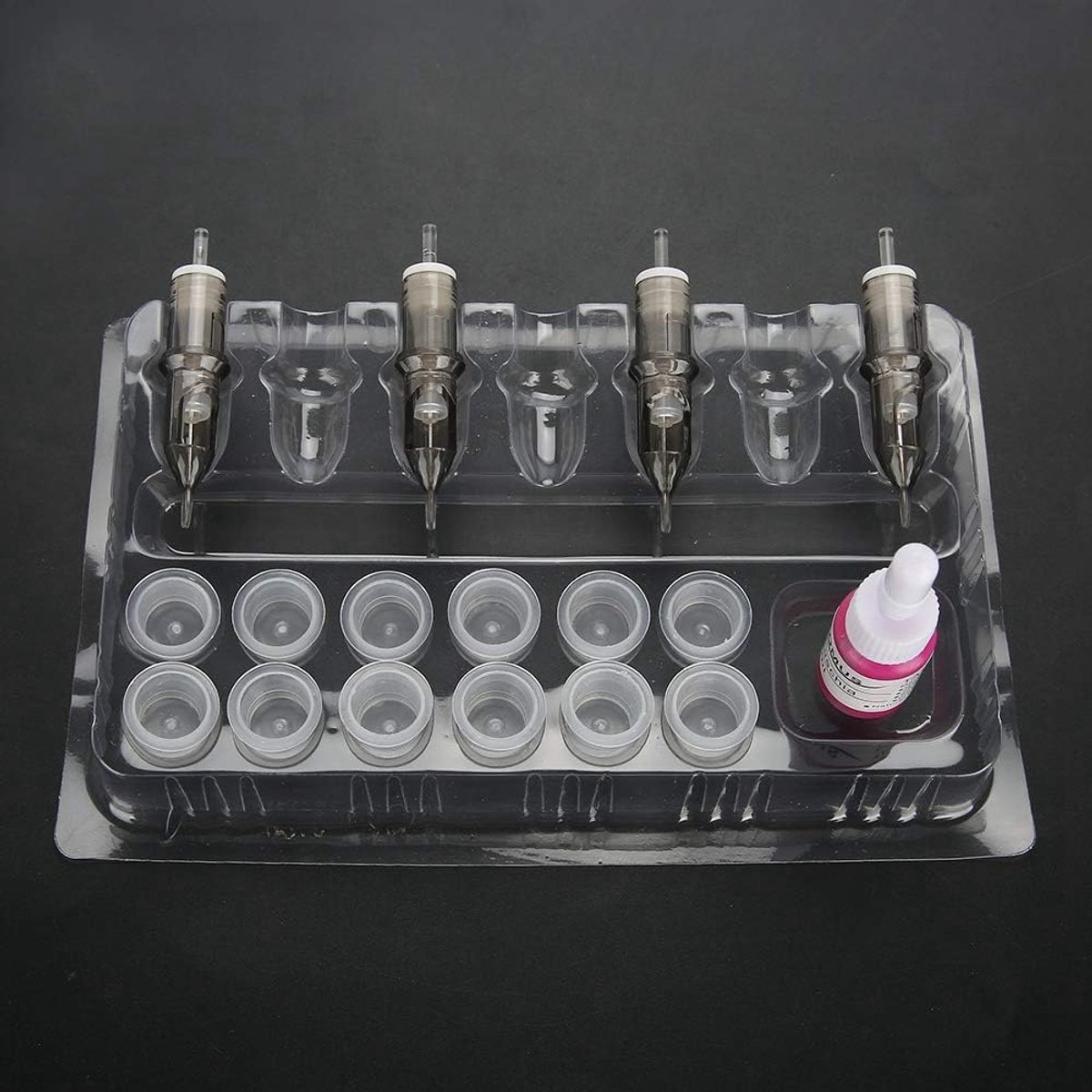Tattoo Needle Holder - Plastic Disposable - Pro 20pcs Trays - Clear Disposable - DGT Plastic Tattoo Cartridge Needle Holder Stand - Tattoo Needle Tray Accessories - Professionele Tattoo Benodigdheden