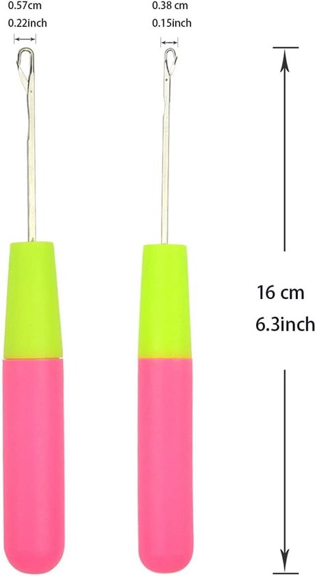 Dreadlocks-haaknaalden, 9-delige set voor haar, naaldweven, haken voor haar, dreadlocks, haaknaalden, naaldgereedschap voor vlechten, knutselen, dreadlocks, bamboe handvat