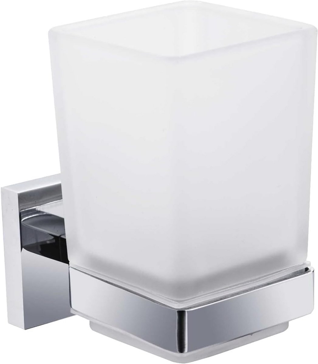 Moderne Chrome Tandenborstelhouder voor Muurbevestiging - Vierkante Badkamer Accessoire