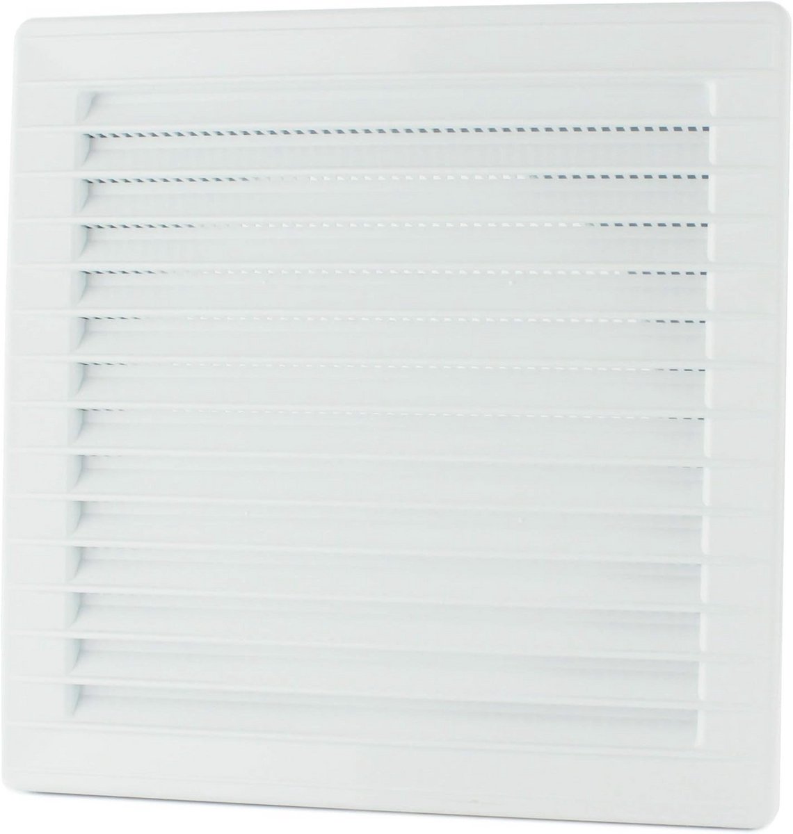 Ventilatierooster met Insectenbescherming en Lamellen Ø 100 mm - Hoekig kunststof