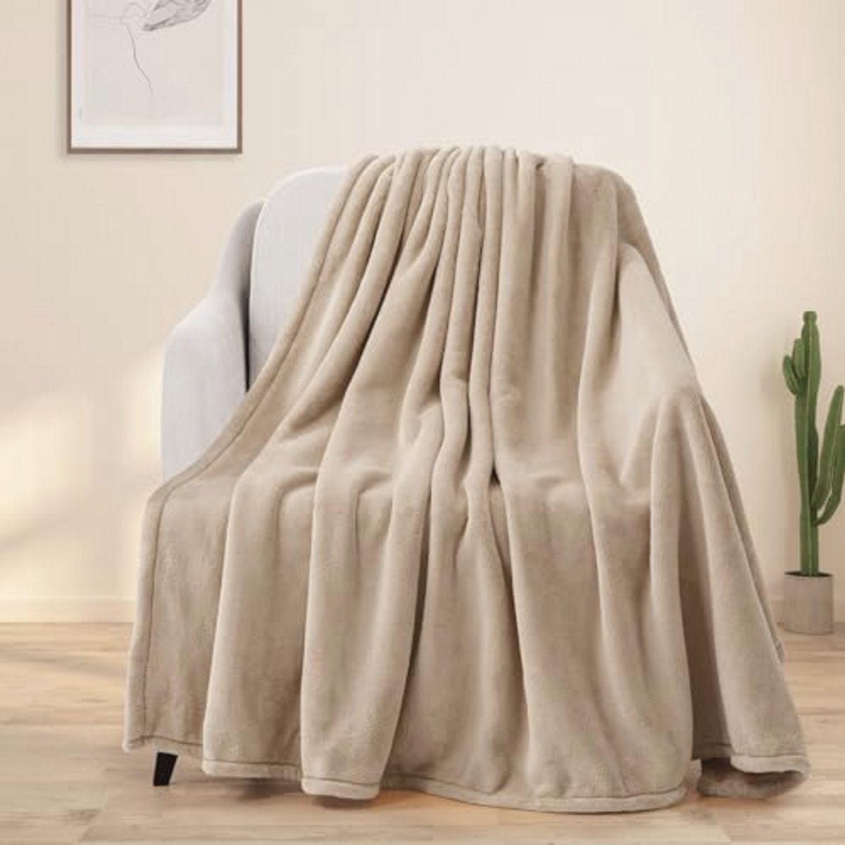 Zachte Fleece Deken voor Bank of Bed - Luxe Pluizige Pluche Deken voor Alle Seizoenen (127 x 152 cm)
