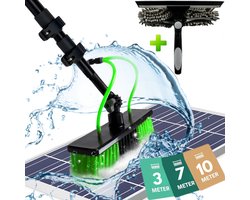 Vinteq® Telescopische Wasborstel 10 Meter - Ramenwasser Telescopisch met Steel - Telescoopsteel Ramenwassen - Telescoop Borstel - Waterbezem - Zonnepanelen Reiniger - Met Waterdoorvoer - Met Zeepdispenser - Uitschuifbaar tot 10 Meter