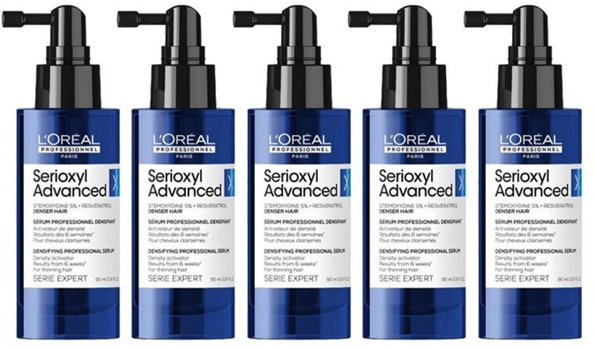 5x L'Oréal Professionnel Serioxyl Advanced Denser Hair Serum 90ml