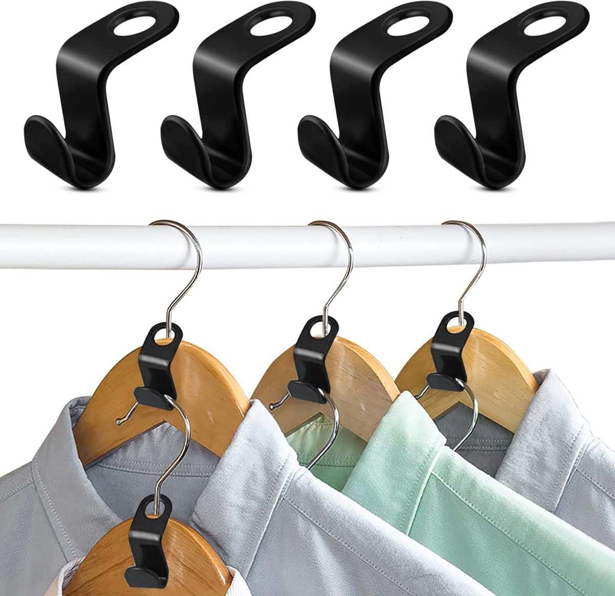 Verbindingsgreep voor kleerhangers - 60 stuks - Organizer en accessoire voor kledingkast