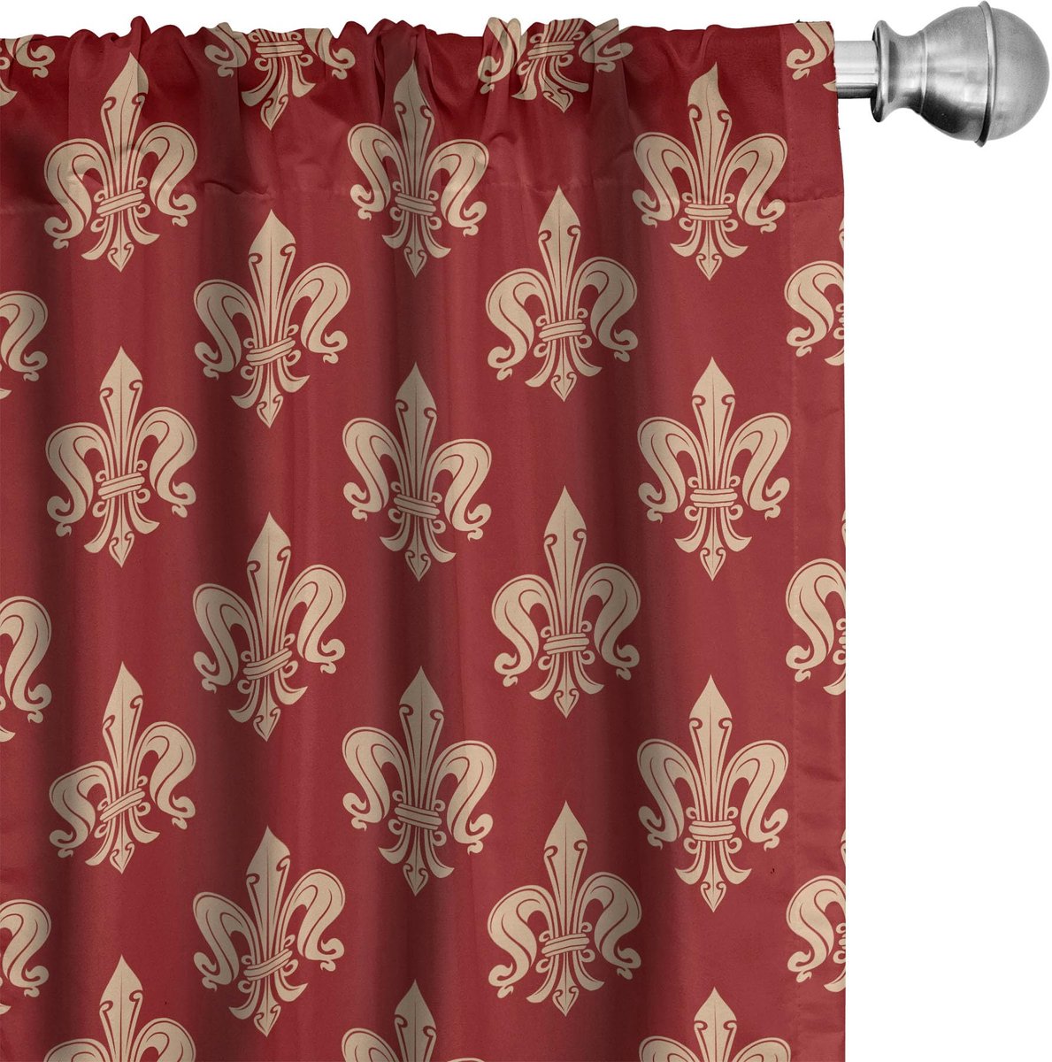 ABAKUHAUS Fleur De Lis Voorhangen – 2x75x175 cm – microvezel – Perzik Peach