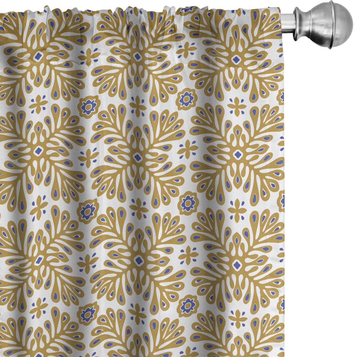 ABAKUHAUS Voorhangen 2x75x225 cm – Mikrofaser – Halfdonker Hemelsblauw Ceil Blau Kaffee