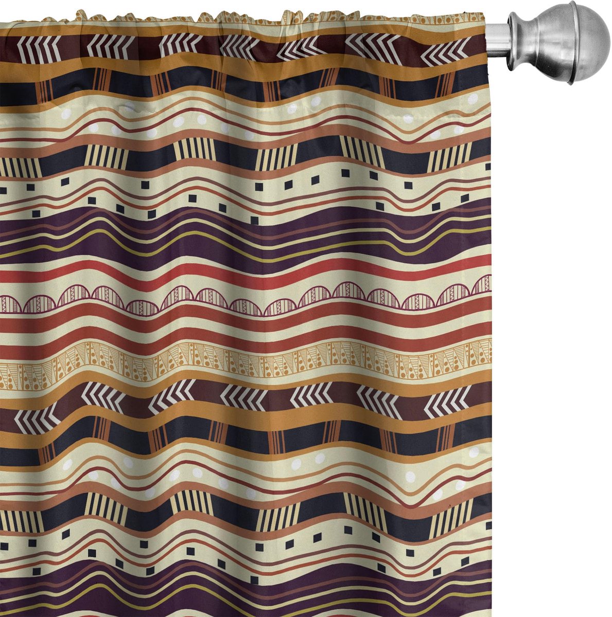 ABAKUHAUS Tribale Gordijnen – 2x75x245 cm – Microvezel – Halfdonker Mehrfarbig