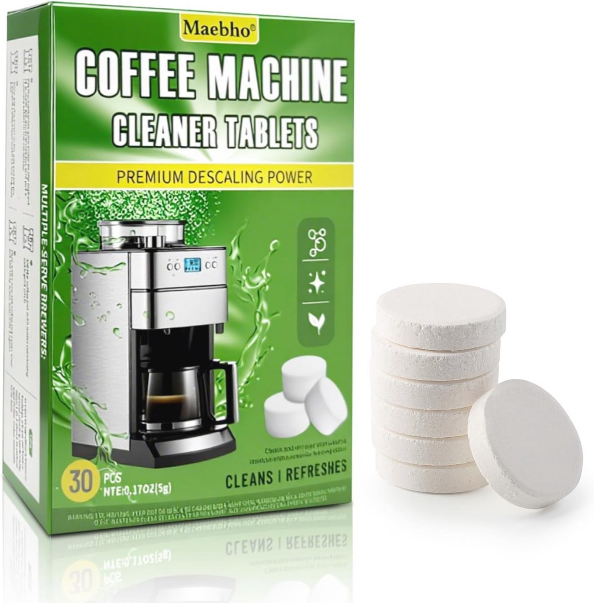 Ontkalkingstabletten voor Volautomatische Koffiemachines en Koffiezetapparaten - Verwijdert Kalkaanslag en Beschermt tegen Corrosie - 30 Stuks