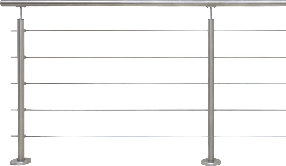 Kordo - Balustrade voor vlakke montage - Inoca - Grijs inox - 2,4m