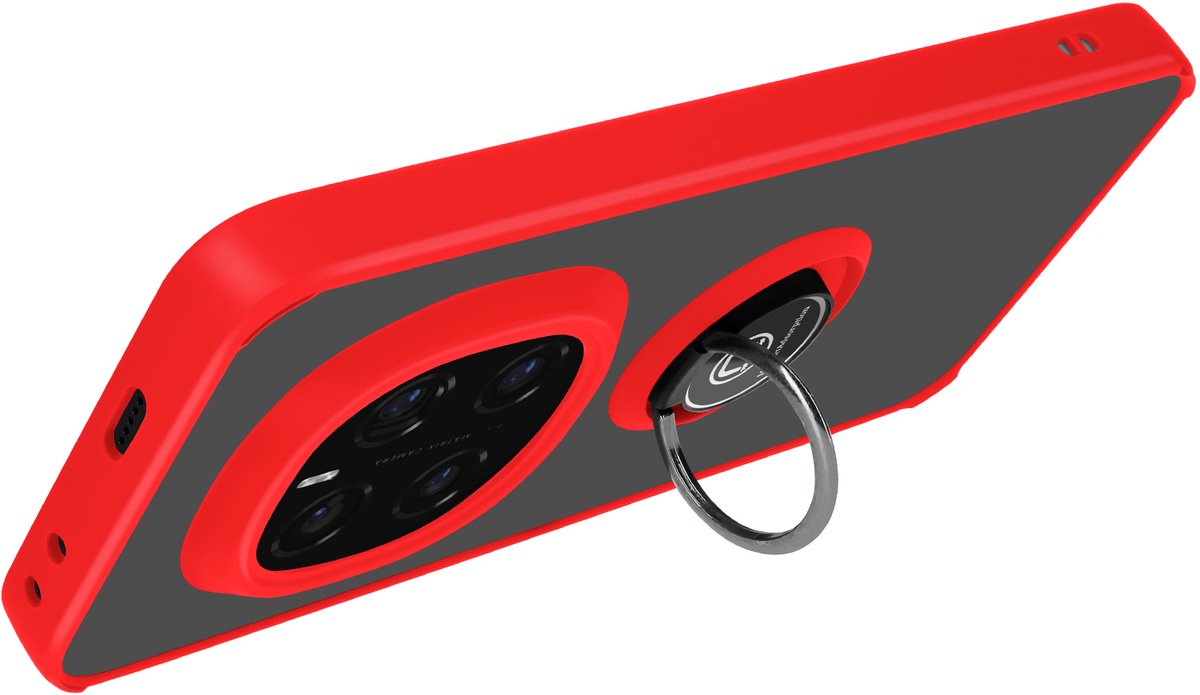 Avizar Hoesje Geschikt voor Honor Magic 7 Pro magnetische ring, Rood
