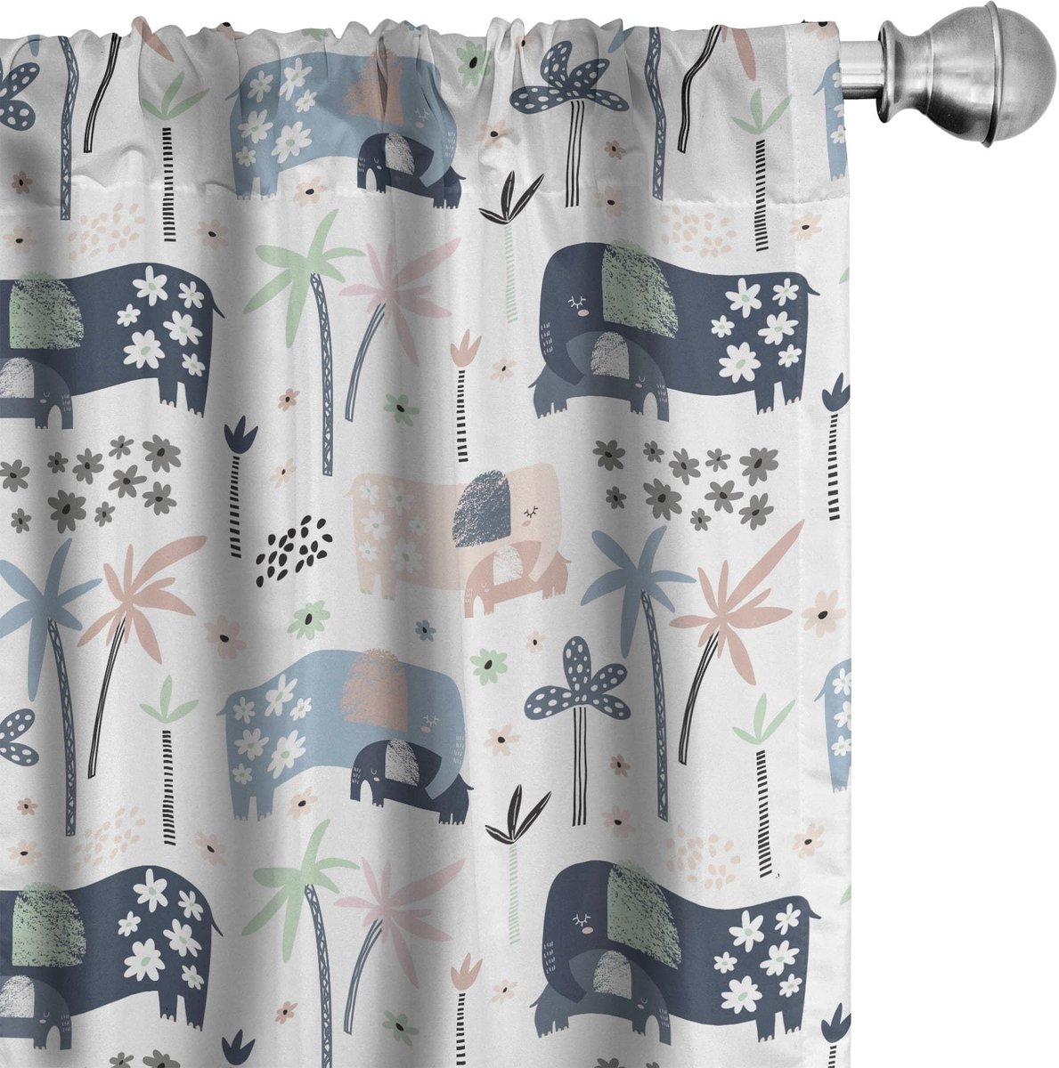 ABAKUHAUS Dieren Gordijnen – 2x75x225 cm – Microfiber – Meerkleurig Mehrfarbig