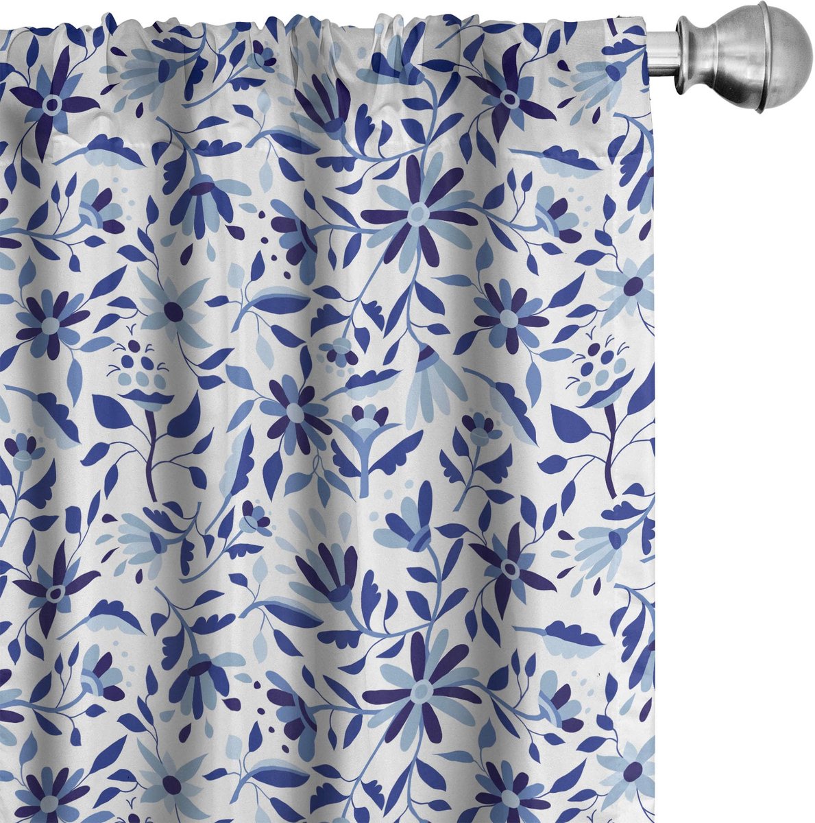 ABAKUHAUS Indigo Voorhangen – 2x75x175 cm – Mikrofaser – Halfdonker Blauw Blassblauw