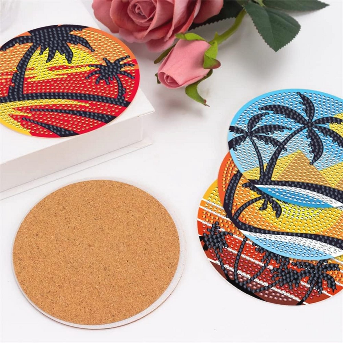 DIY Onderzetters met Diamanten - 8 Stuks voor Creatieve Projecten