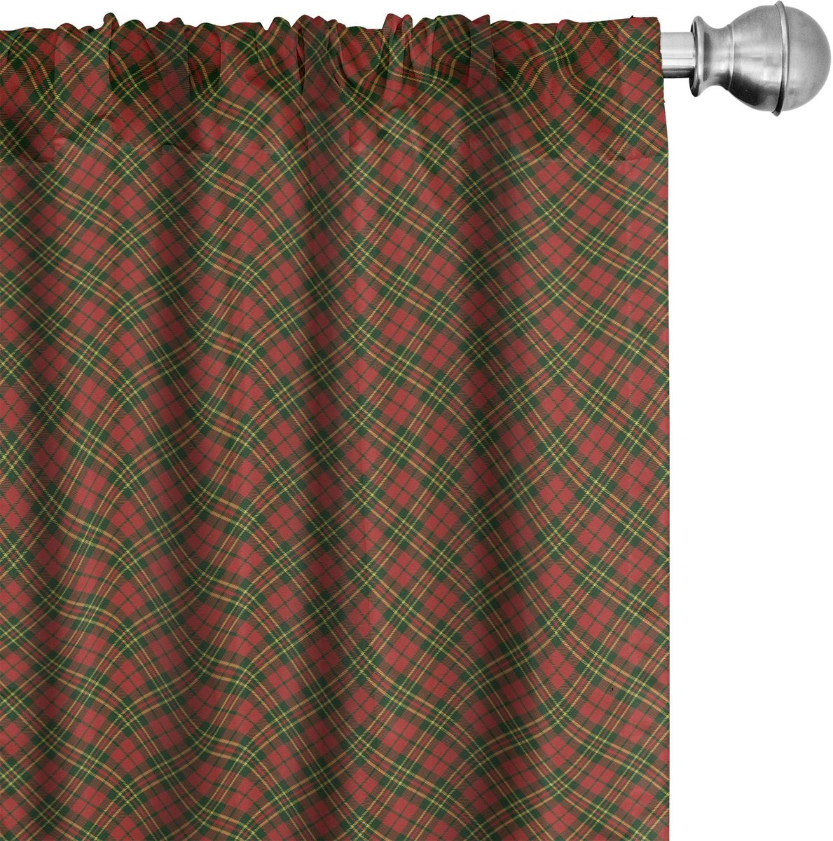 ABAKUHAUS Geruite Gordijnen – 2x75x225 cm – Microvezel, Verduisterend Smaragdgroen