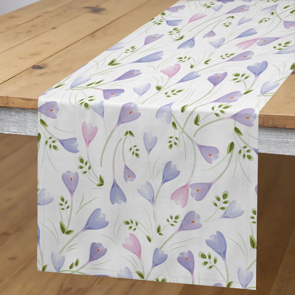 ABAKUHAUS tafelloper – Lavendel-Groen – 40x180 cm – Polyester