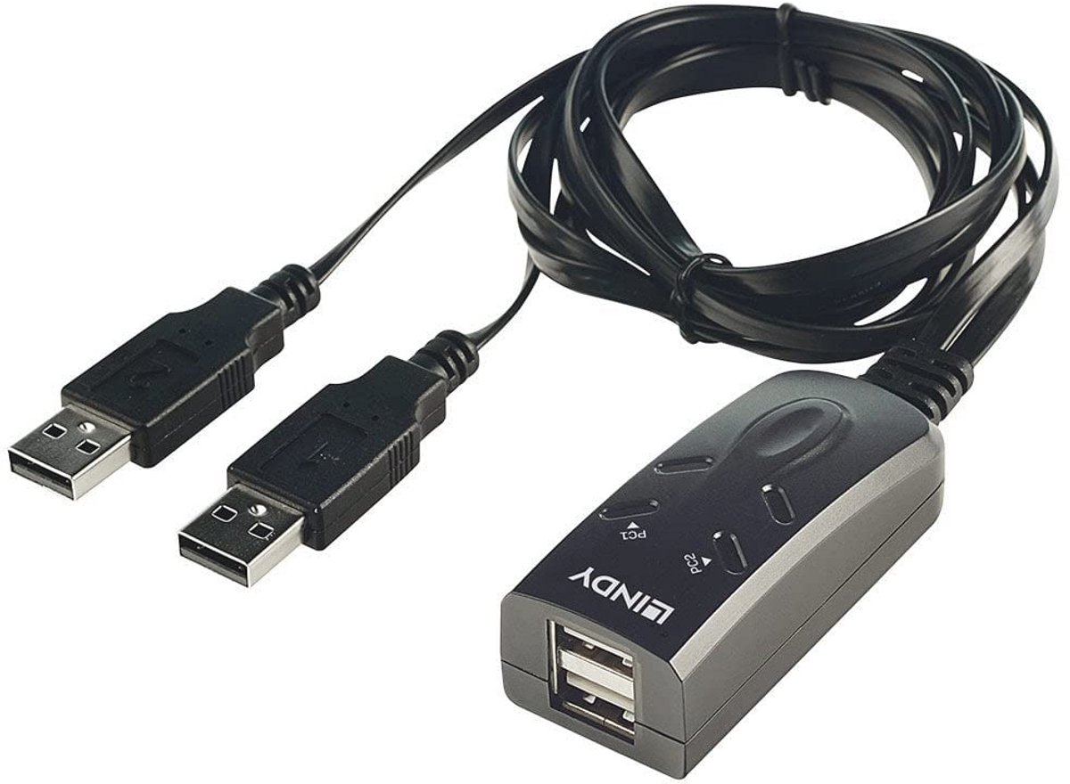 USB KM switch voor 2 computers - 2-poorts toetsenbord en muis switch
