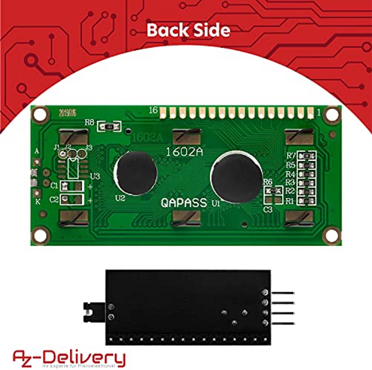 LCD Display Module 16x2 met I2C Interface voor Arduino - 3-Pack