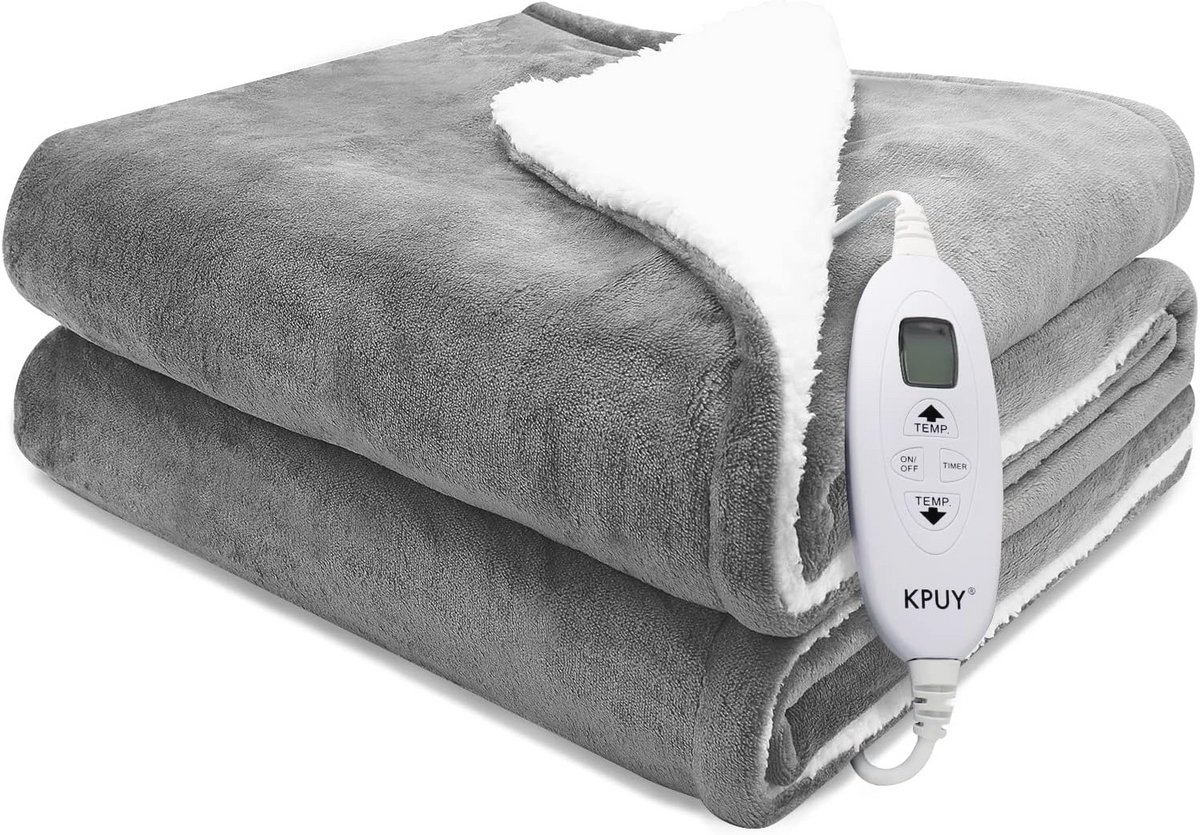 Elektrische Deken met 9 Warmtestanden en Timer - Snel Opwarmend en Machinewasbaar (160 x 130 cm)