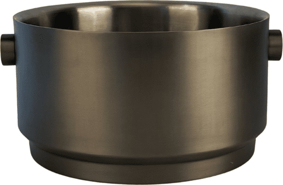 XLBoom Rondo Party Bucket Dubbelwandige wijnkoeler Soft Black - 39,5 x 35,5 x 19,5 cm Stainless Steel - Luxe dubbel geïsoleerde design wijnemmer voor flessen ontworpen door Sascha Sartory