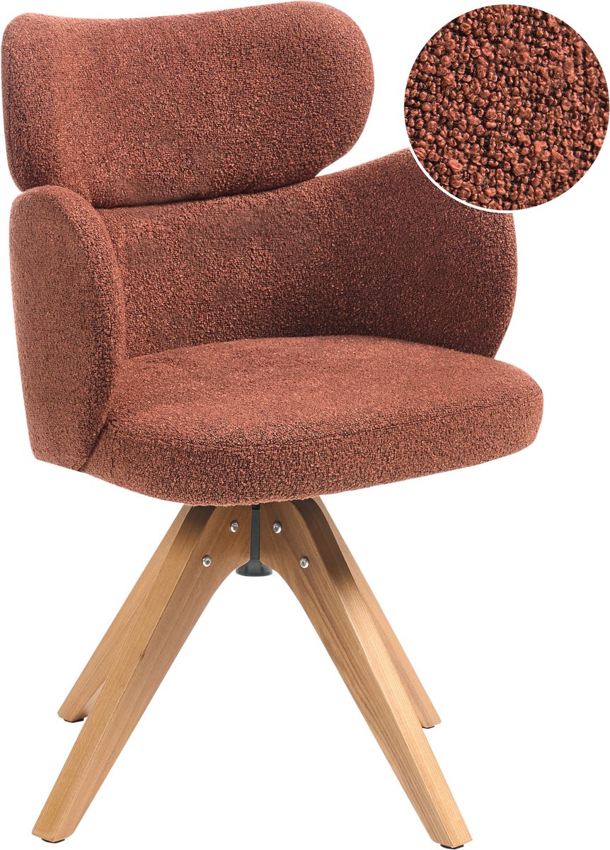 MARCY - Eetkamerstoel - Oranje - Bouclé