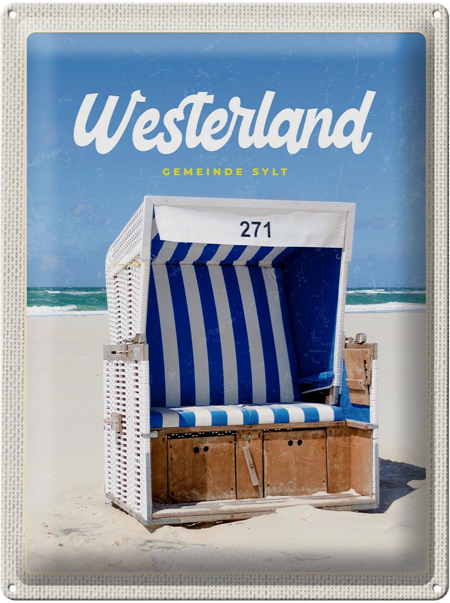 Blechschild Reise 30x40cm Westerland Sylt