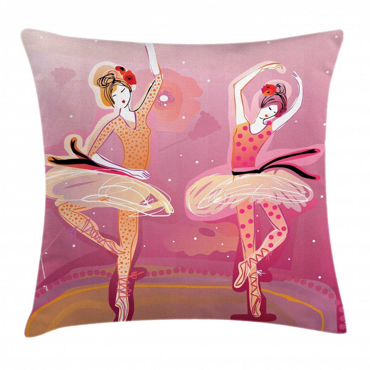 ABAKUHAUS Balletkussenhoes – Beidzijdig bedrukt – 40x40 cm Mehrfarbig