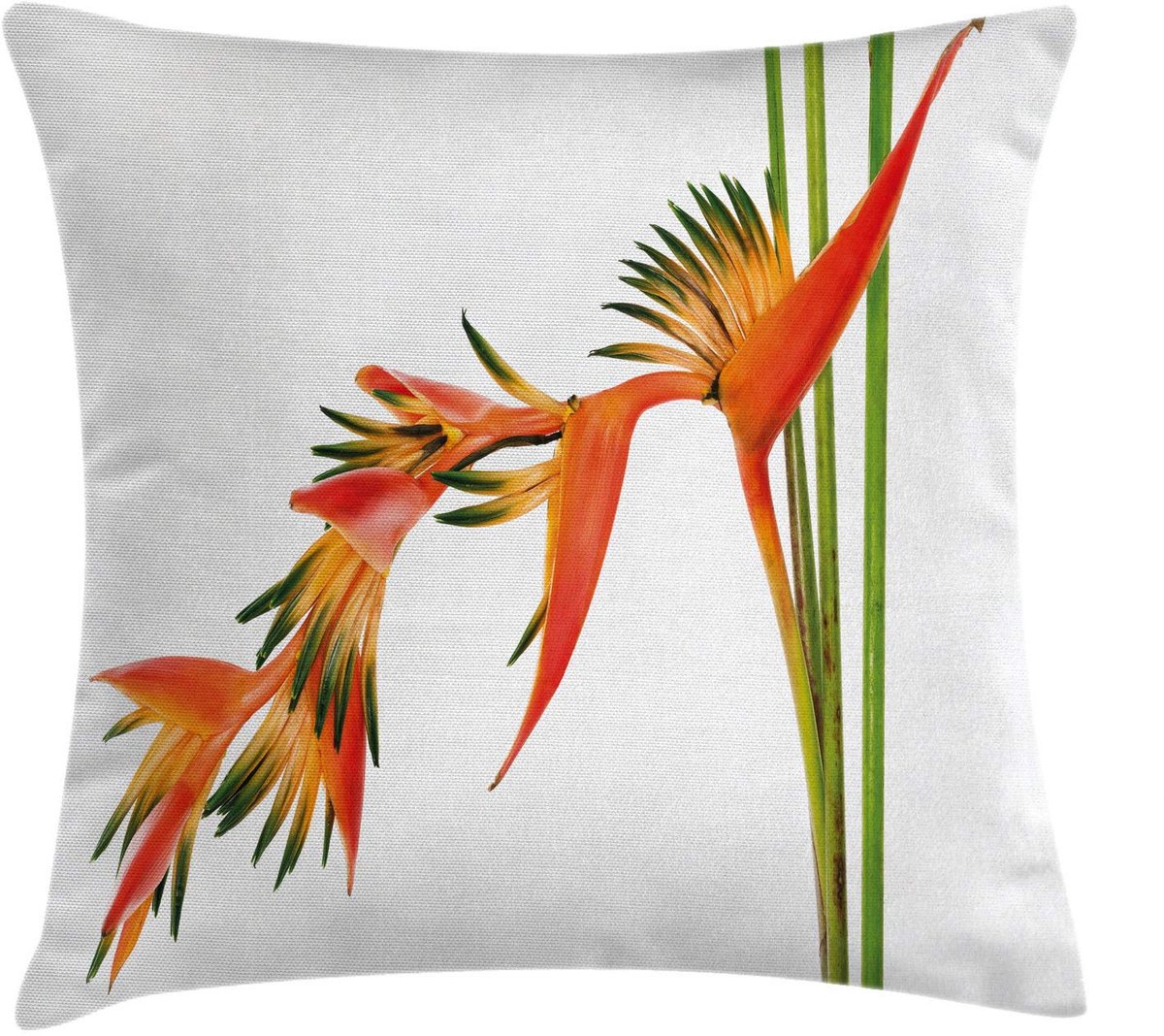 ABAKUHAUS Kussenhoes – Bloemen Exotische Tak – 50x50 cm – Tweezijdig bedrukt, rits Oranje