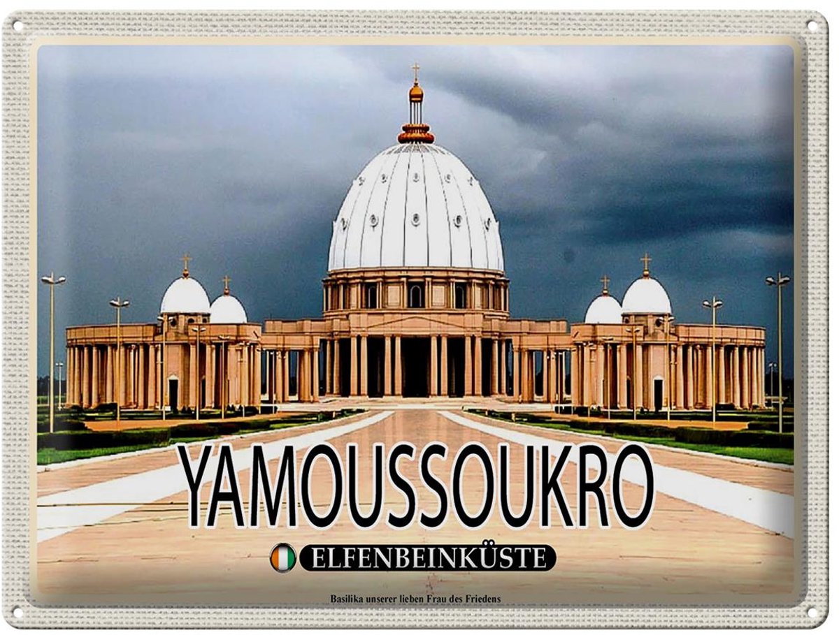 Blechschild Reise 40x30cm Yamoussoukro Elfenbeinküste Basilika