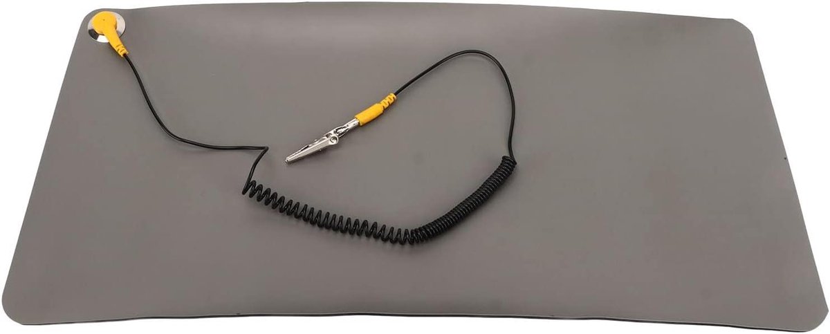 Rubberen antistatische werkbankmat met hittebestendige anti-slip laag - ESD-mat met polsbandje voor reparatie van computers, laptop, elektronica en horloges.