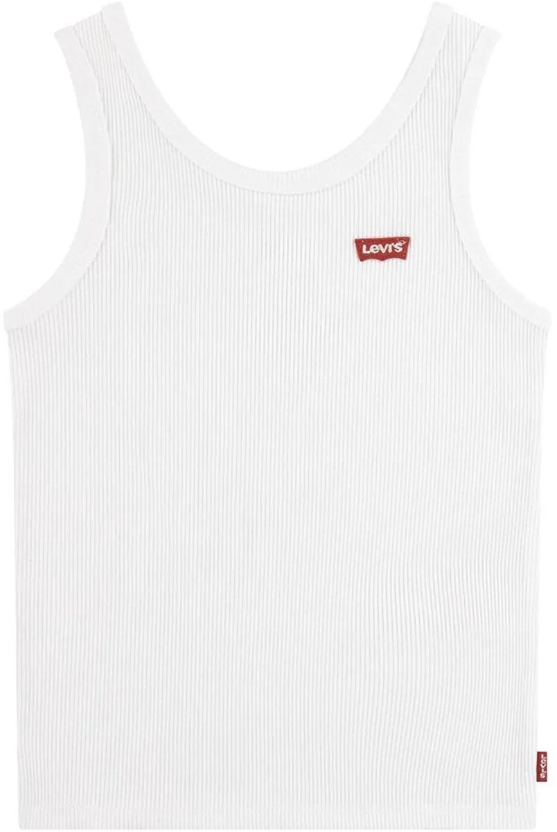 Levi´s ® Kids Meet And Greet Ribbed Mouwloos T-shirt 14 Years Meisjes Wit