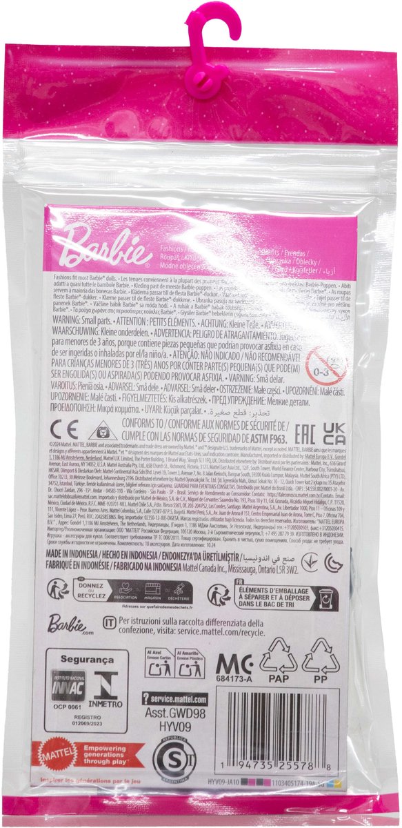 Barbie Fashions, 3 jaar, 177,8 mm, 90 g, Meerkleurig van Barbie — afbeelding 2