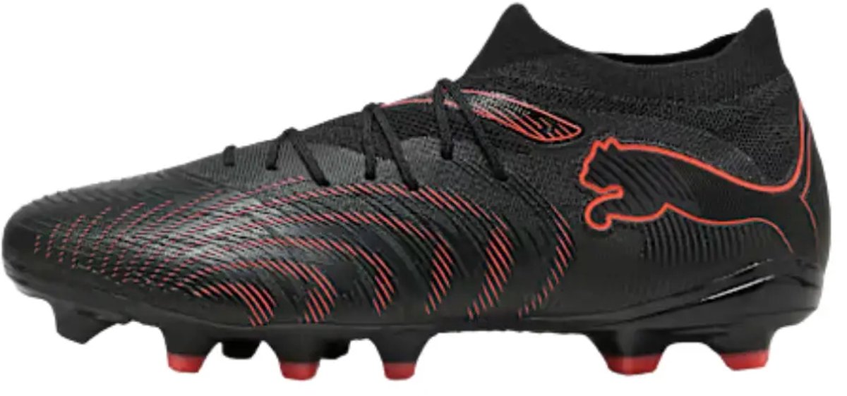 PUMA FUTURE 9 MATCH FG/AG Unisex Sportschoenen - PUMA Black-Glowing Red-Strong Gray