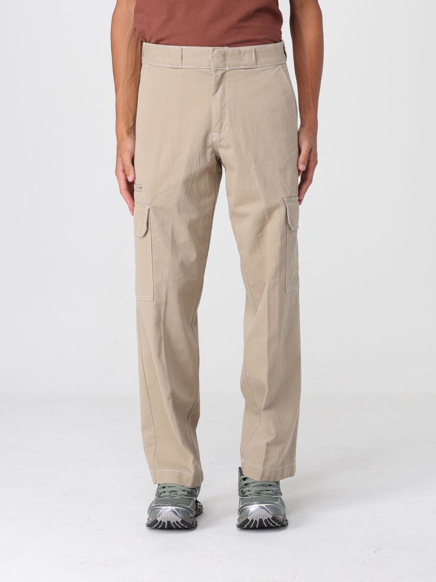 Straight Fit Trouser with Cargo Pockets and Zip Fly Closure Sand Creme