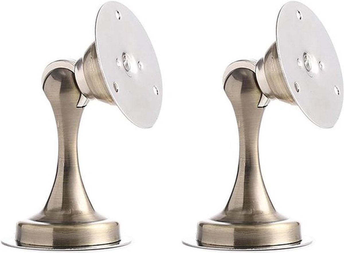 Magnetische deurstopper, 2 stuks roestvrijstalen houders voor buiten - bronskleurig, vloerstopper voor muren en vloer