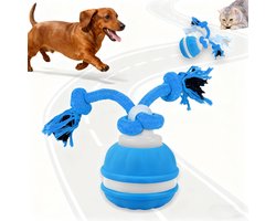 Interactief honden speelgoed - Hondenspeelgoed - Interactieve stuiterbal - Slimme speelgoedbal - Stevig en duurzaam - Actieve rollende bal voor kleine en middelgrote honden - 1 stuks - Blauw