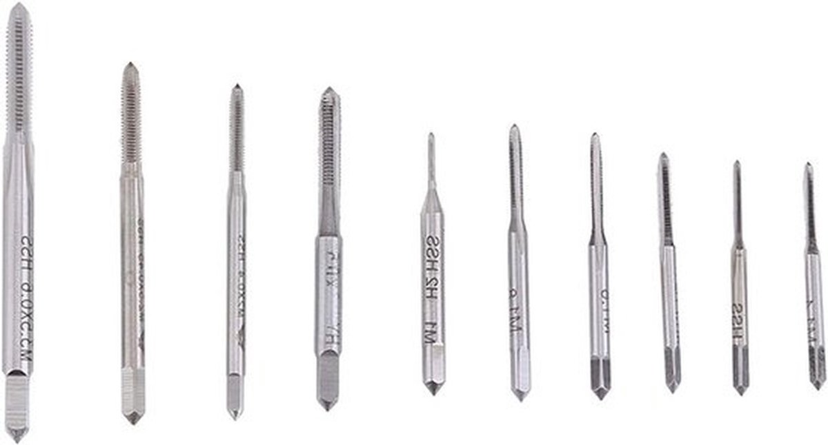 Mini hand tap set voor metrische threading - 10 stuks