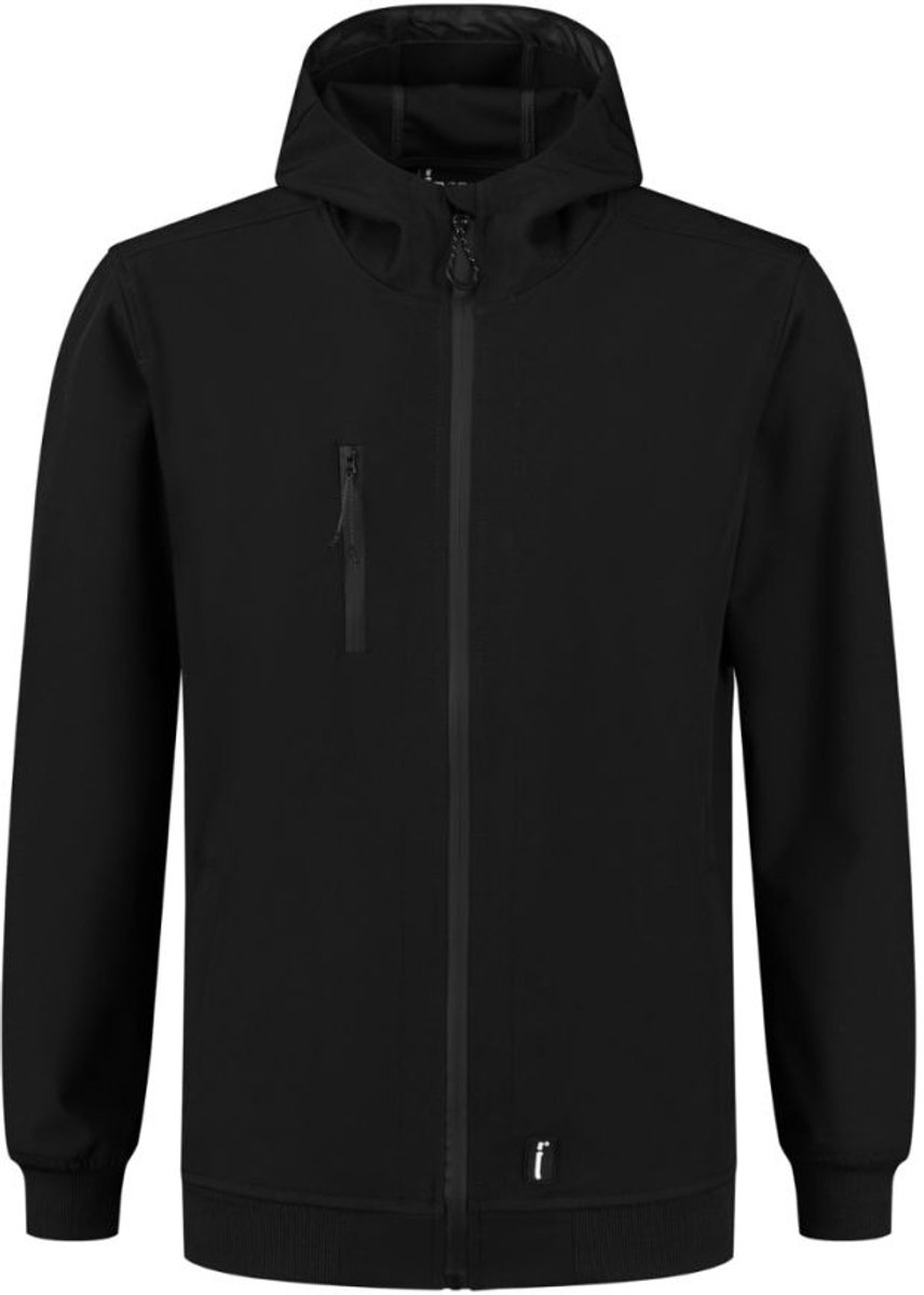 Image Workwear Jackson Tech Shell Jas – Zwart – Maat 3XL – 3-Layer Tech Shell met Capuchon – Waterafstotende Ritsen – 250 g/m