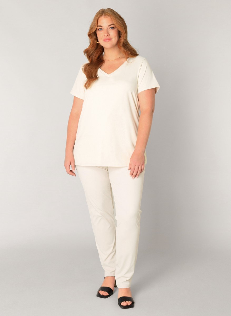 BASE LEVEL CURVY Lilly Tops - Sand - maat 2(50)