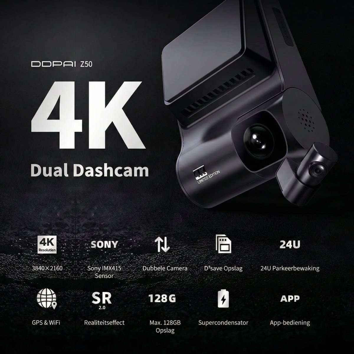 DDPai Z50 Dashcam - 2CH Dual Camera - 4K thumbnail 3