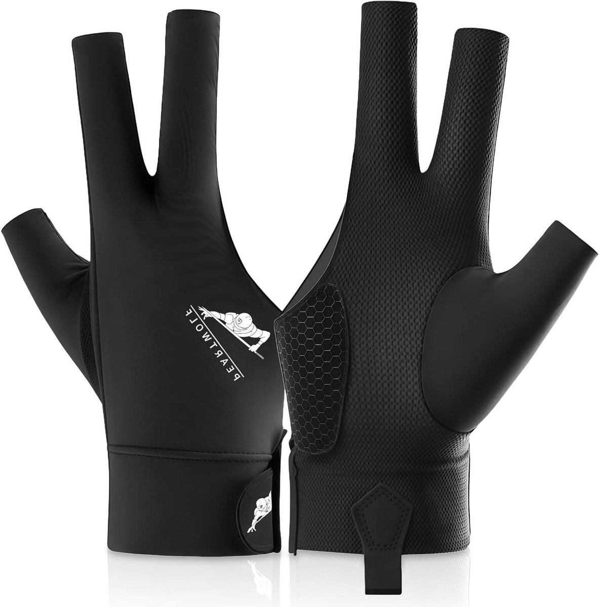 Zwarte biljart handschoen met antislip grip - Comfortabel en duurzaam