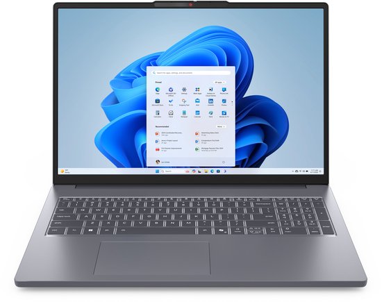 Lenovo IdeaPad Slim 3 16ARP10 AMD Ryzen™ 5 7535HS Laptop 40,6 cm (16") WUXGA 16 GB DDR5-SDRAM 1 TB SSD Wi-Fi 7 (802.11be) Windows 11 Home Duits Grijs - Lenovo - Hoofdafbeelding