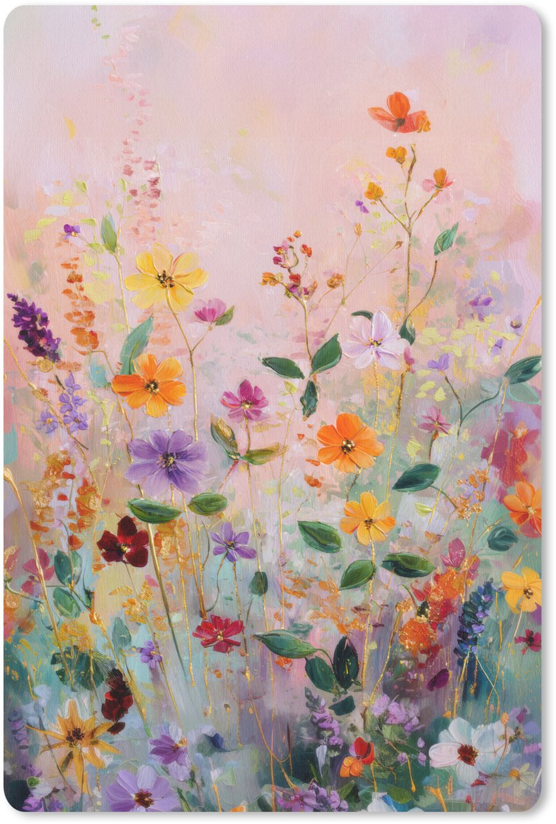 Muismat 18x27 cm - Mousepad Schilderij - Bloemen - Abstract - Kleurrijk - Muismatten