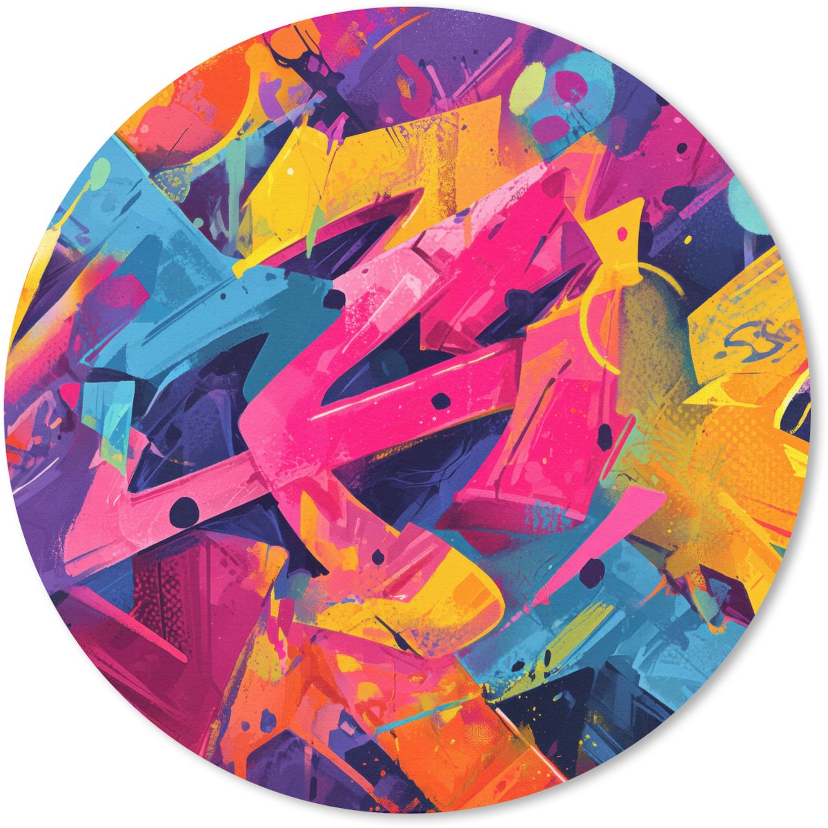Muismat rond 50x50 cm - Mousepad Abstract - Vormen - Kleurrijk - Ronde muismatten