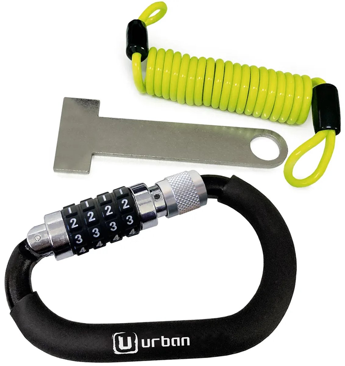 Urban Security Helmet Combination Hangslot Zilver