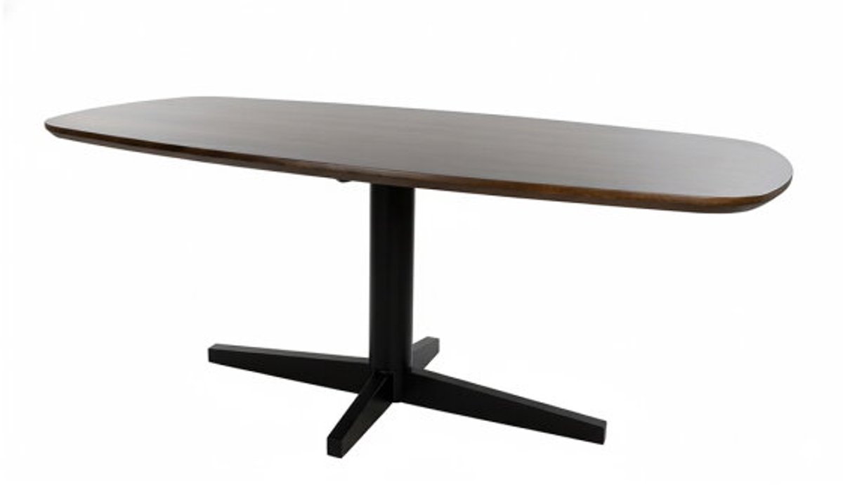 MySons Eettafel Libra Deens ovaal mangohout 220x100 cm - Poot Zwart - Walnoot