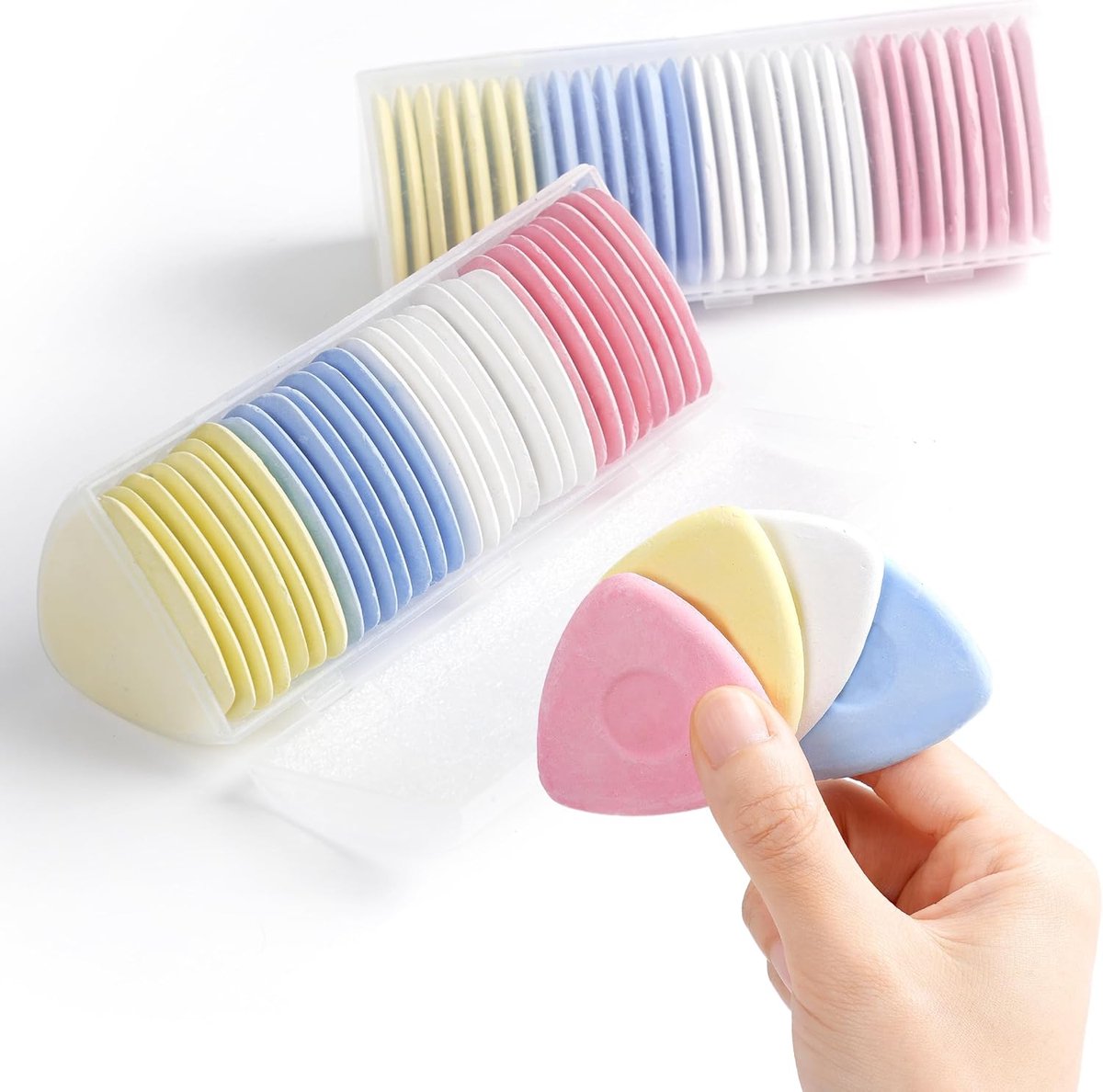 60 stuks professioneel kleermakerskrijt - Kleermakerskrijt Set - Driehoekige kleermakerskrijt - kleermakerskrijt - stofmarkeringen - stoffenkrijt - Krijt - Krijtstiften - Naai Accessoires - voor quilten en naaien - 4 kleuren